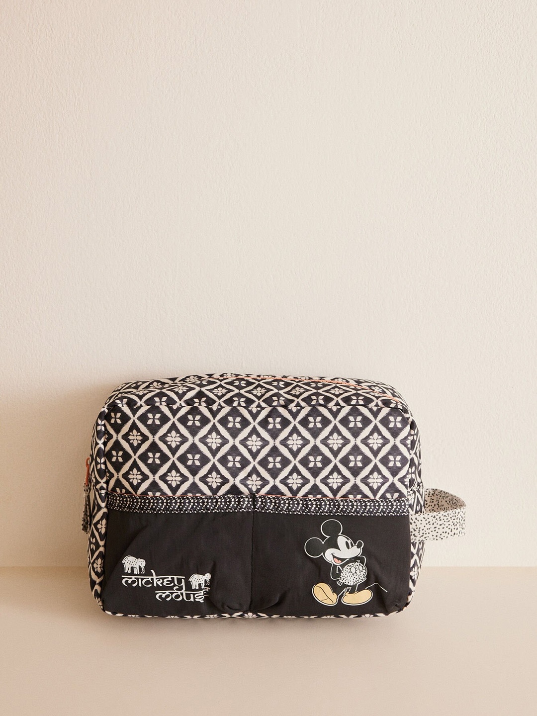 

women'secret Geometric Printed Travel Pouch, Black