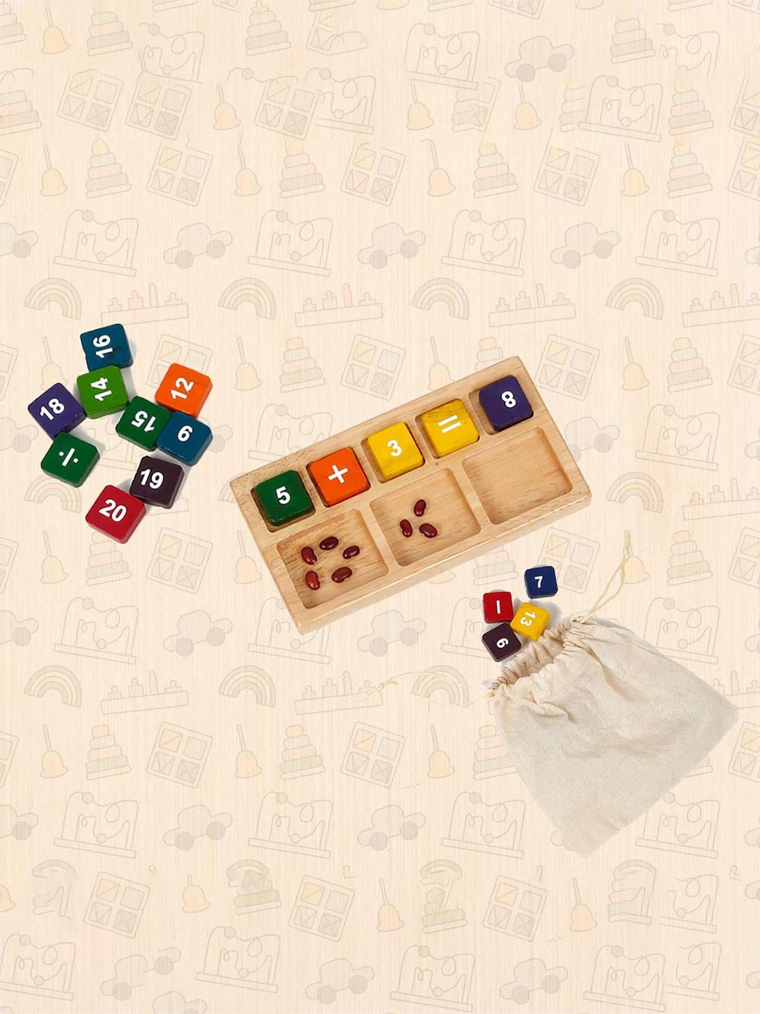 

LITTLE GINNIE Wooden Math Board, Brown