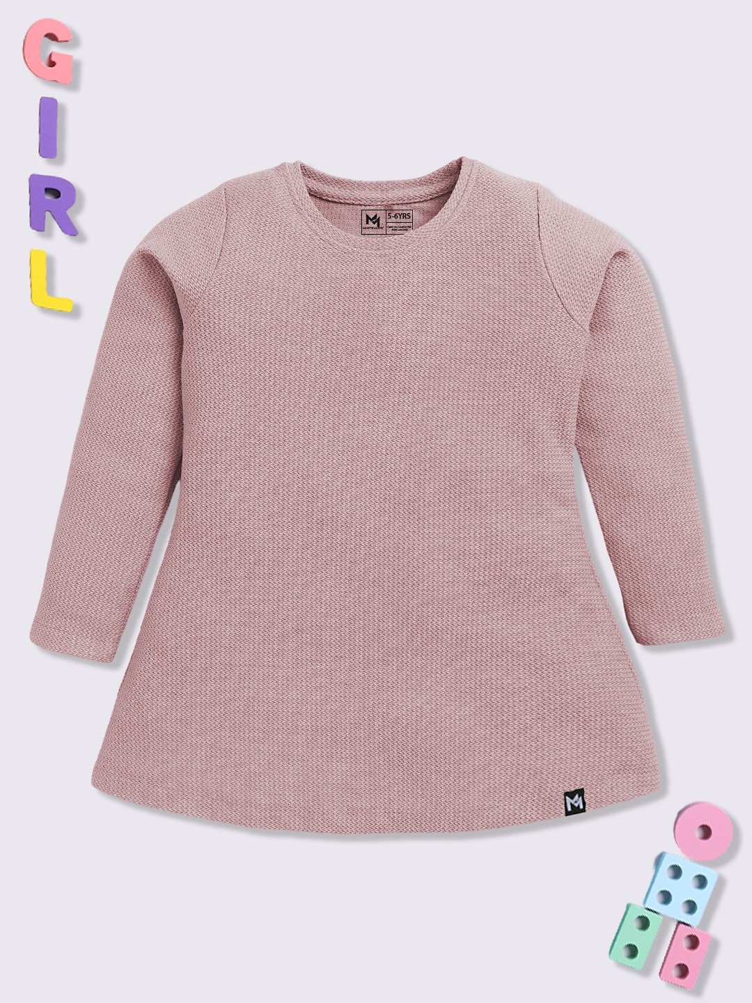 

YK X Minute Mirth Girls Pure Cotton A-Line Dress, Pink