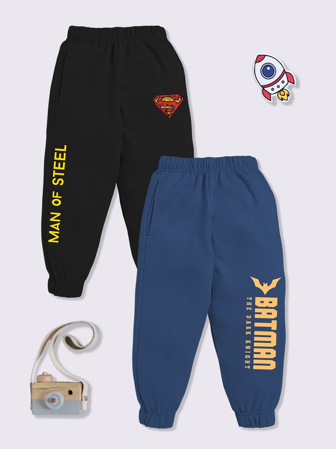 

YK X Minute Mirth Boys Assorted Set of 2 Pure Cotton Joggers