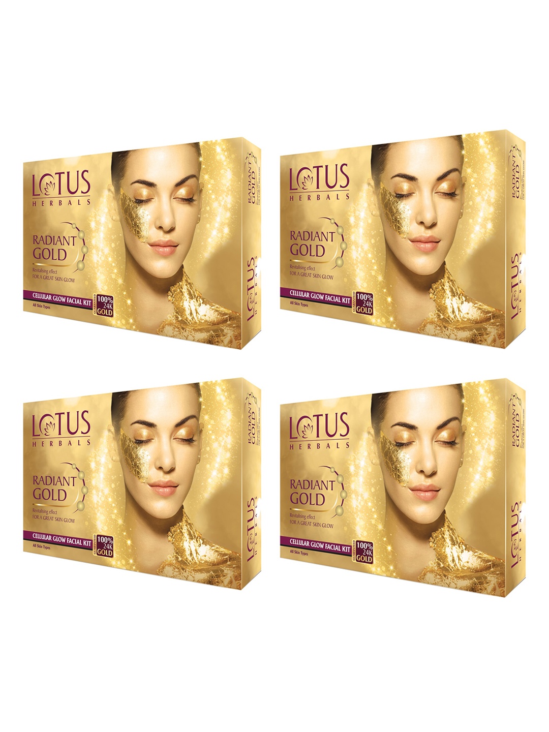 

Lotus Herbals Set Of 4 Radiant Gold Cellular Glow Facial Kit