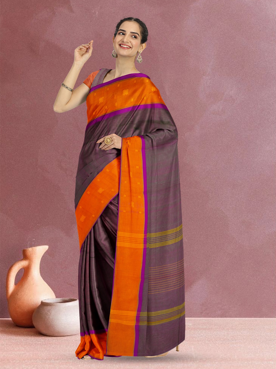 

Avishya Pure Cotton Saree, Maroon