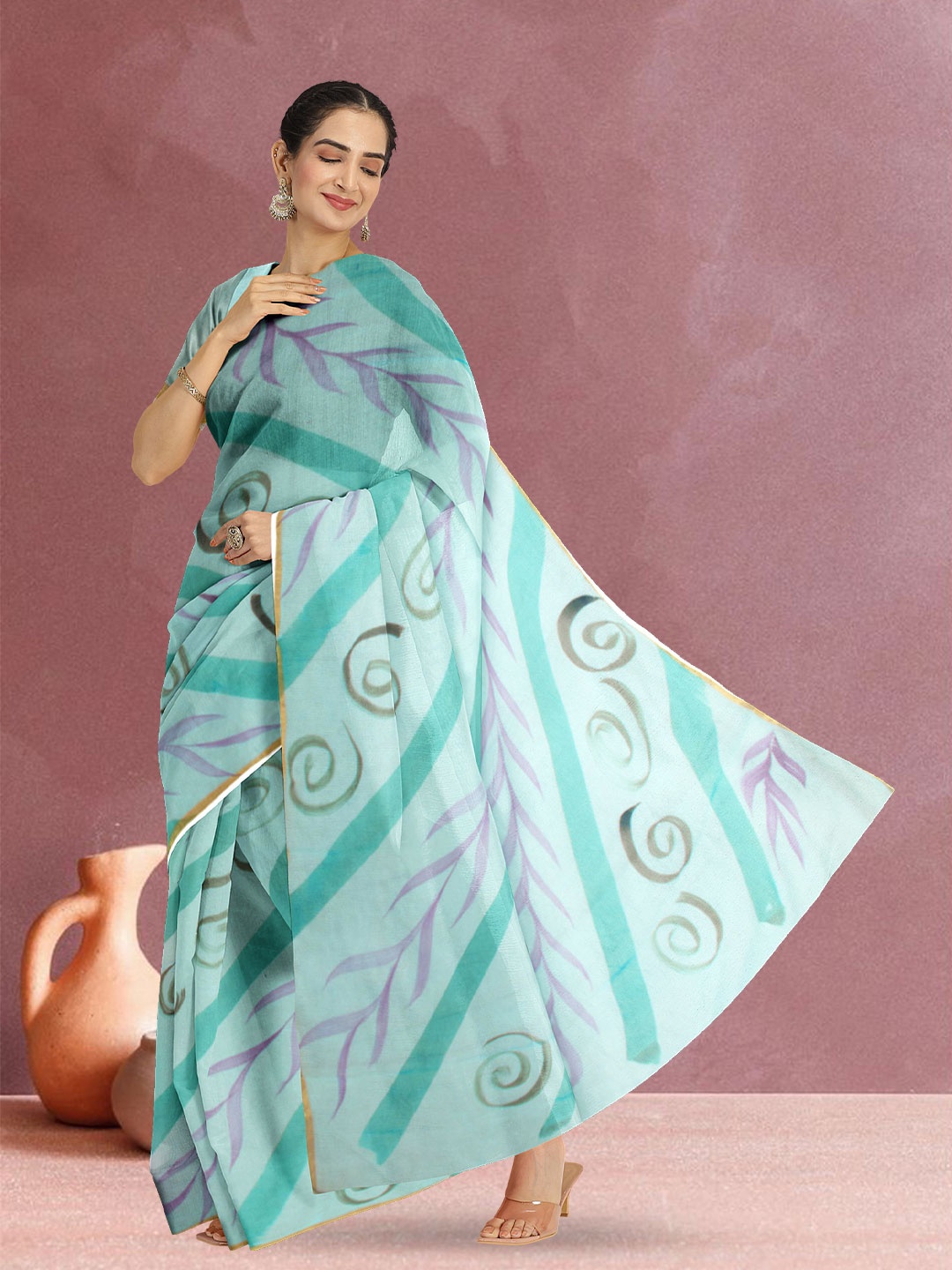 

Avishya Zari Pure Cotton Saree, Green