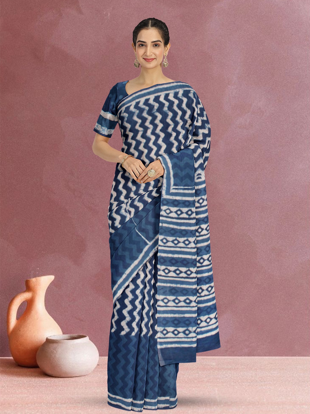 

Avishya Pure Cotton Saree, Blue