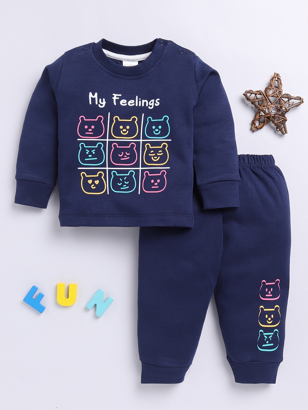 

YK X Tinyo Infants Boys Printed T-shirt and Joggers, Blue
