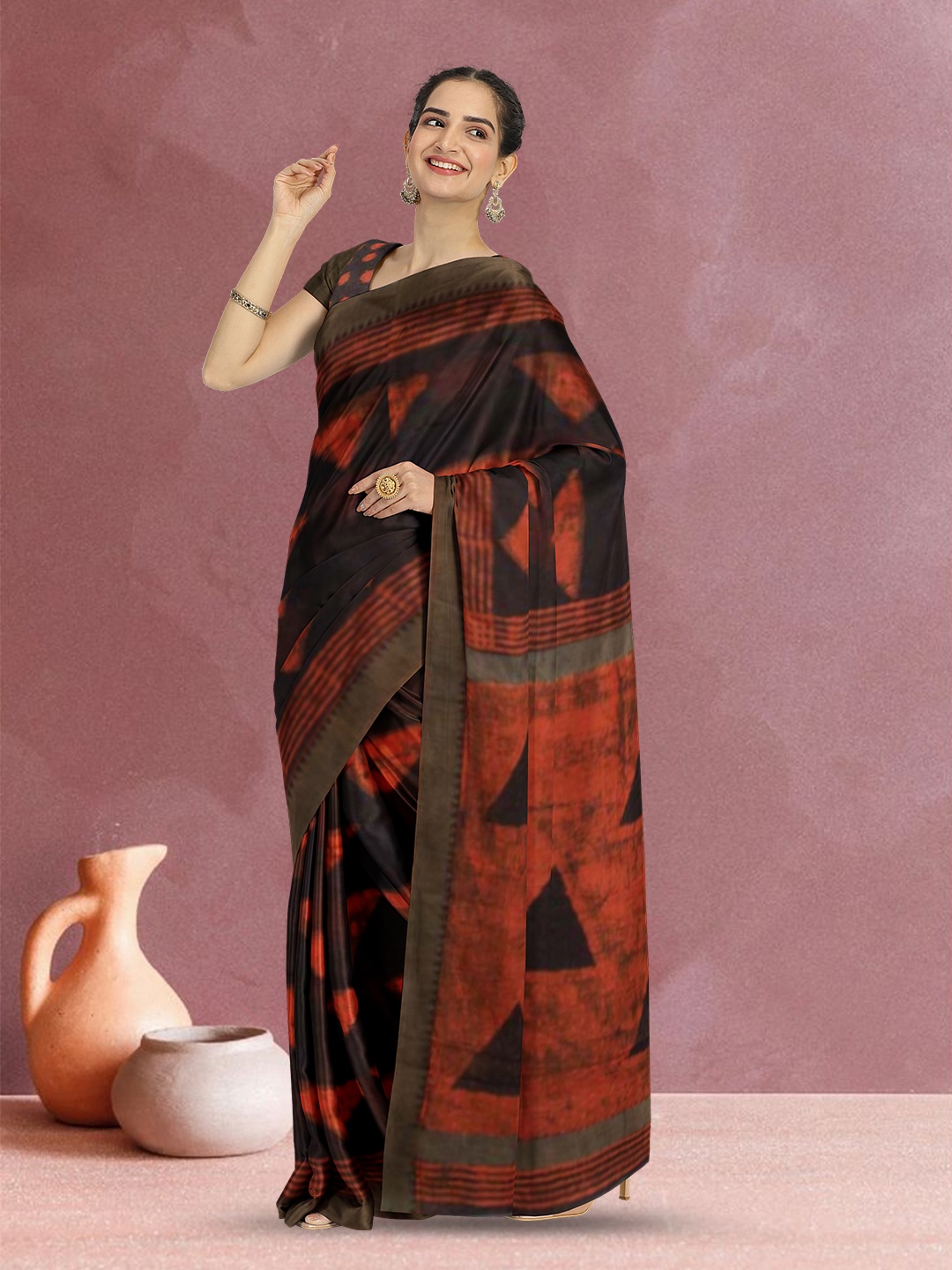 

Avishya Pure Cotton Saree, Black