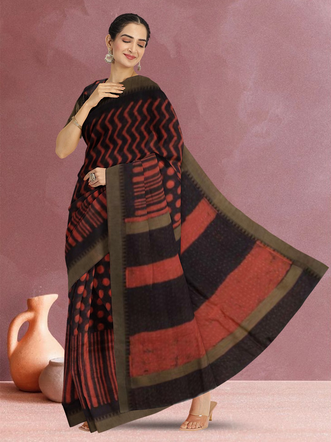 

Avishya Pure Cotton Saree, Orange