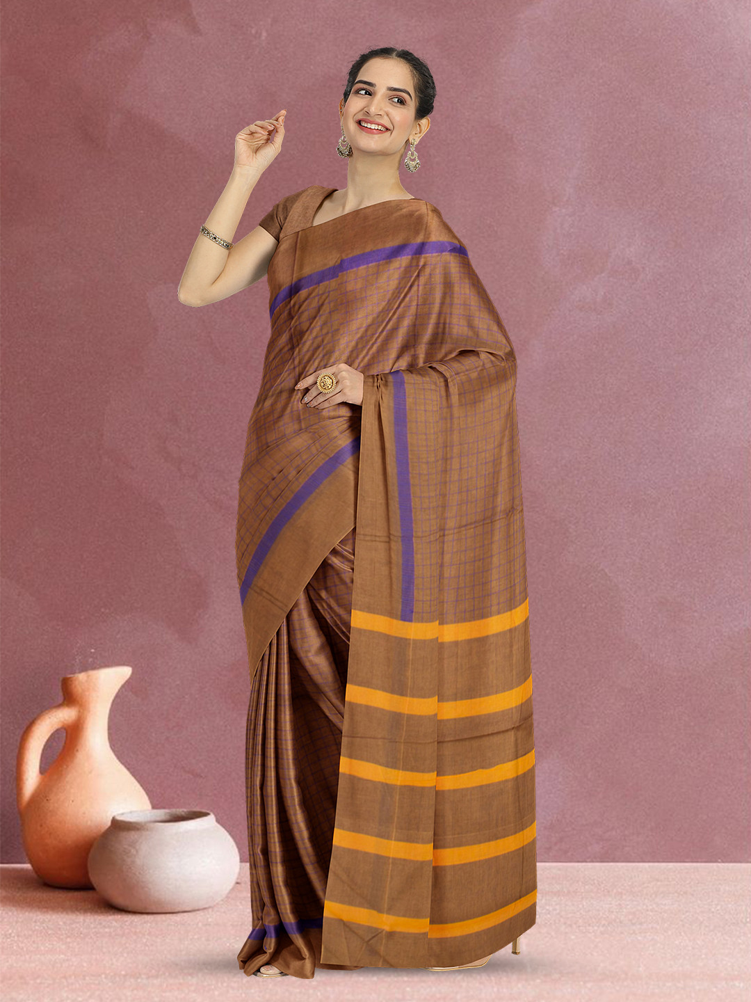 

Avishya Pure Cotton Saree, Brown