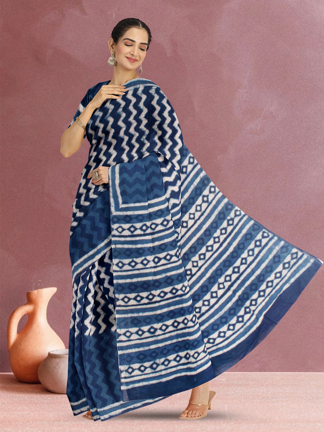 

Avishya Pure Cotton Saree, Blue