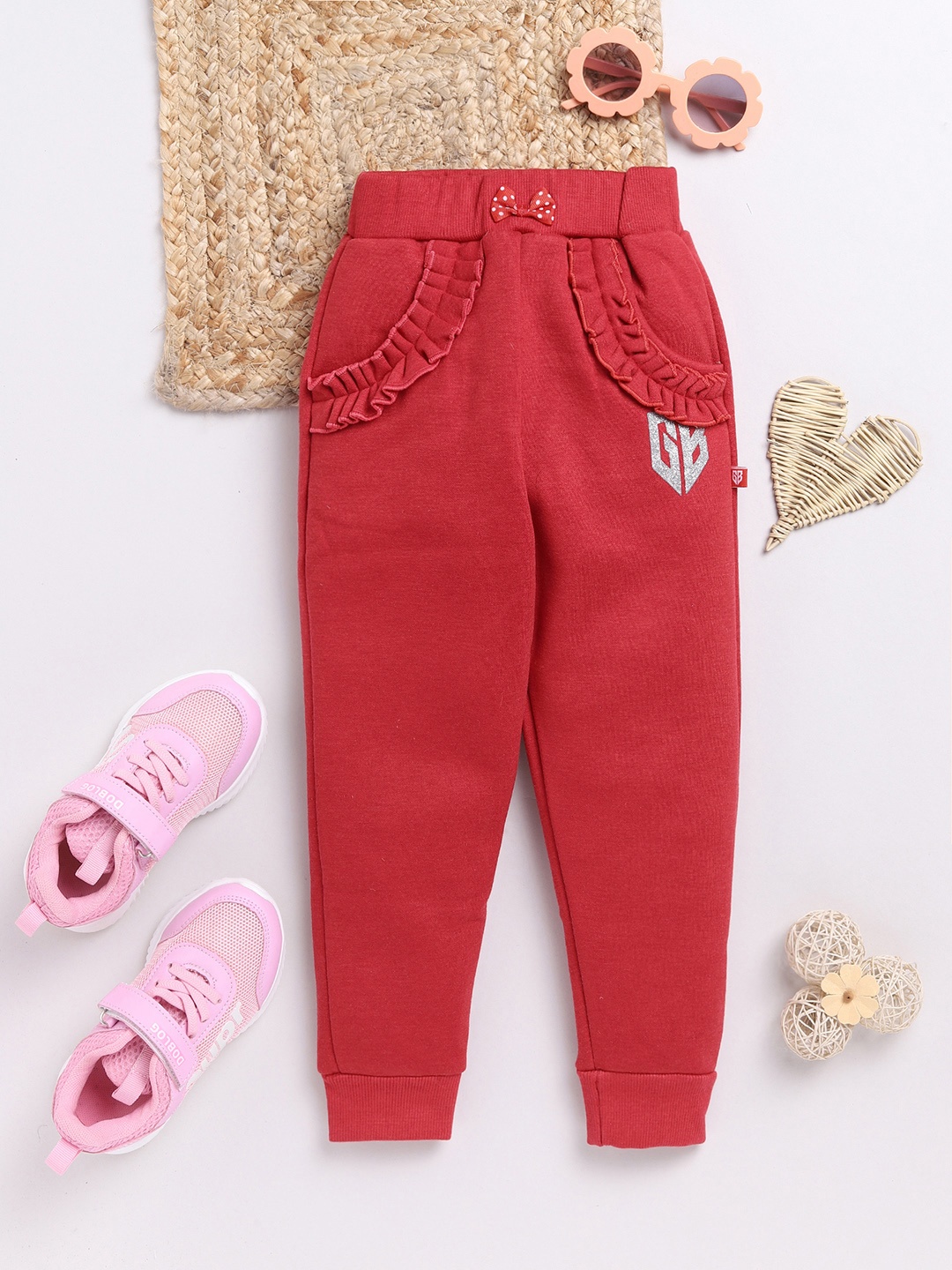 

Here&Now X Game Begins Girls Relaxed Joggers, Red