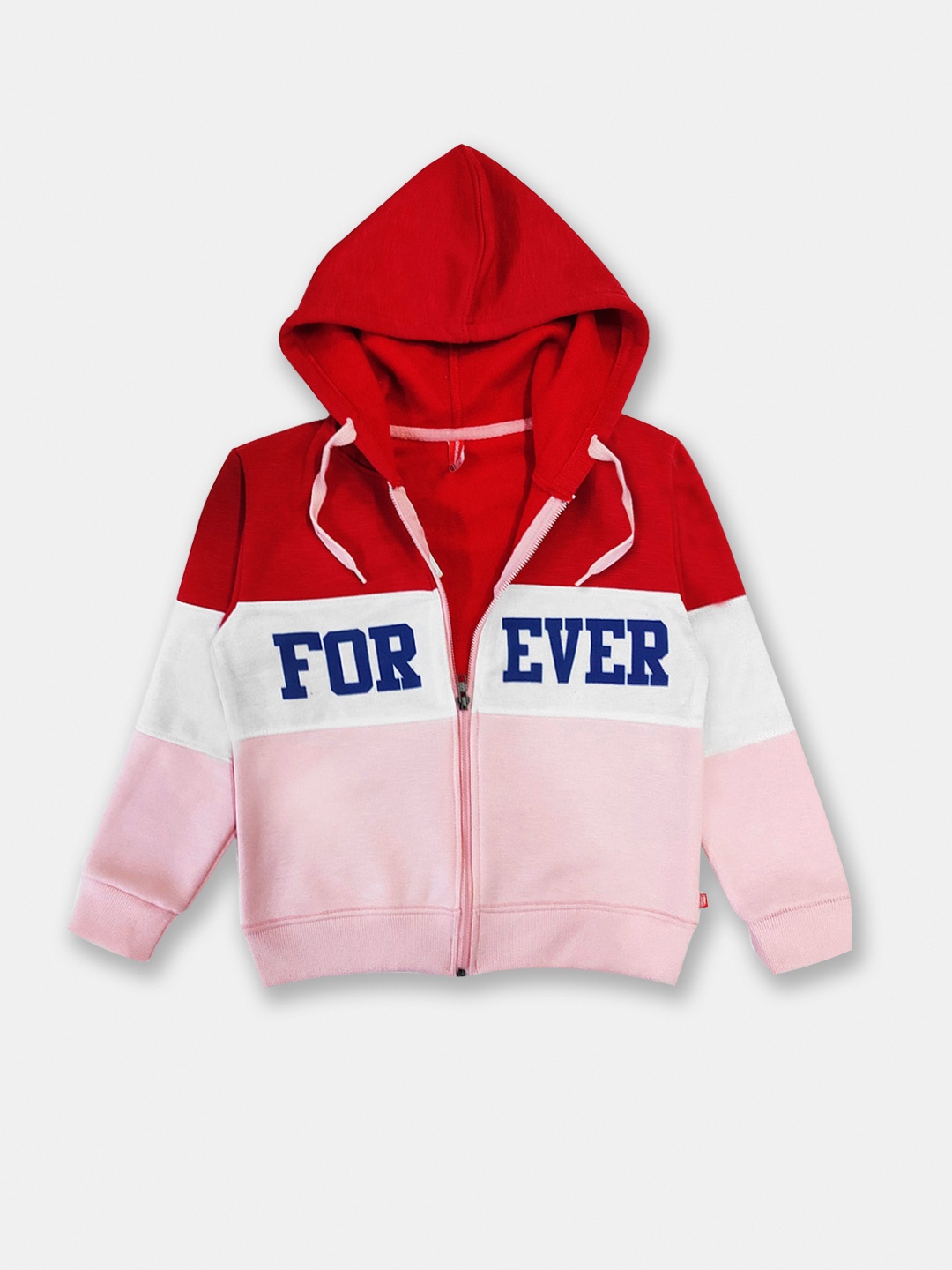 

Here&Now X Game Begins Girls Colourblocked Hooded Sweatshirt, Red