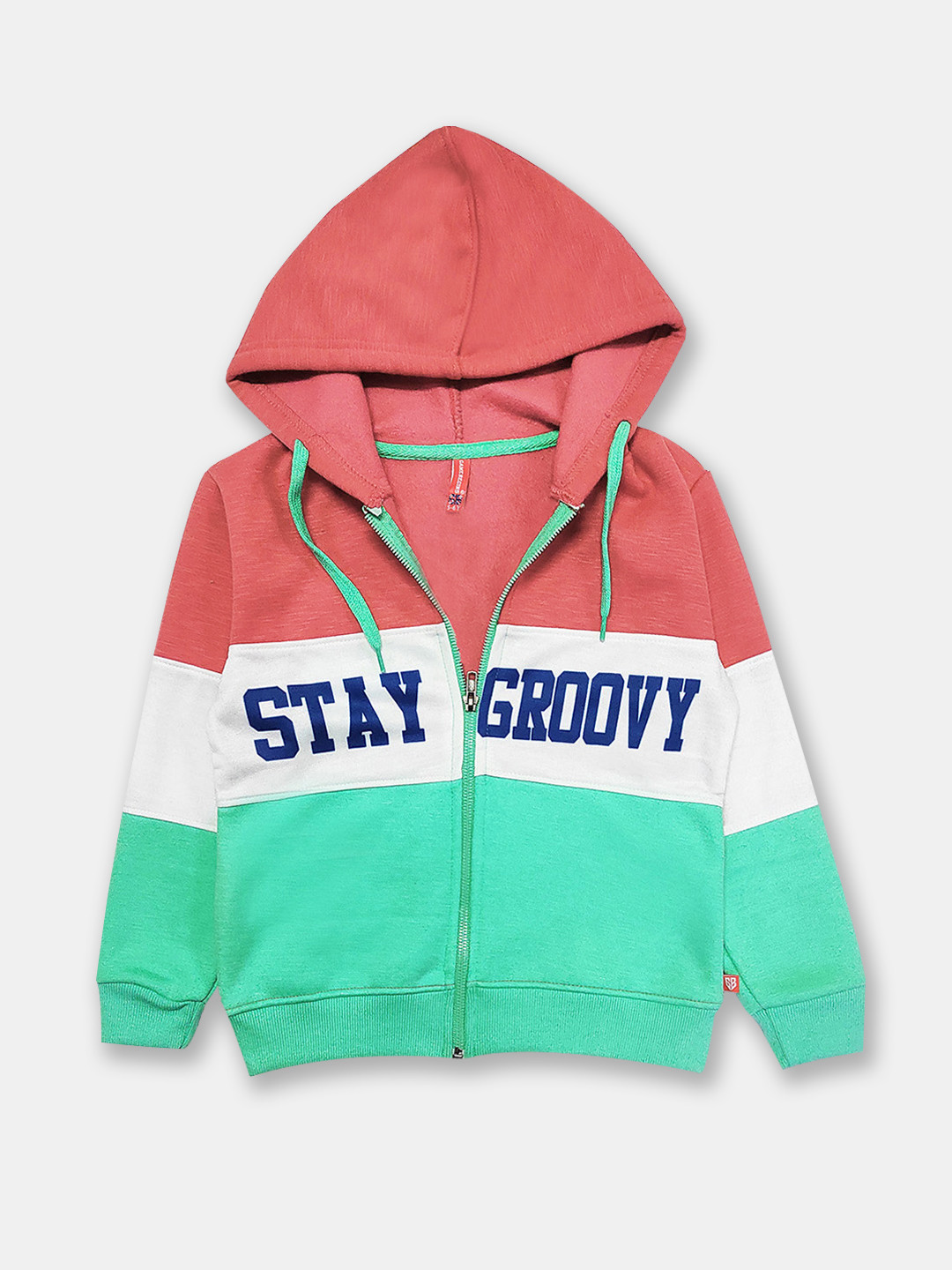 

Here&Now X Game Begins Girls Colourblocked Hooded Sweatshirt, Red