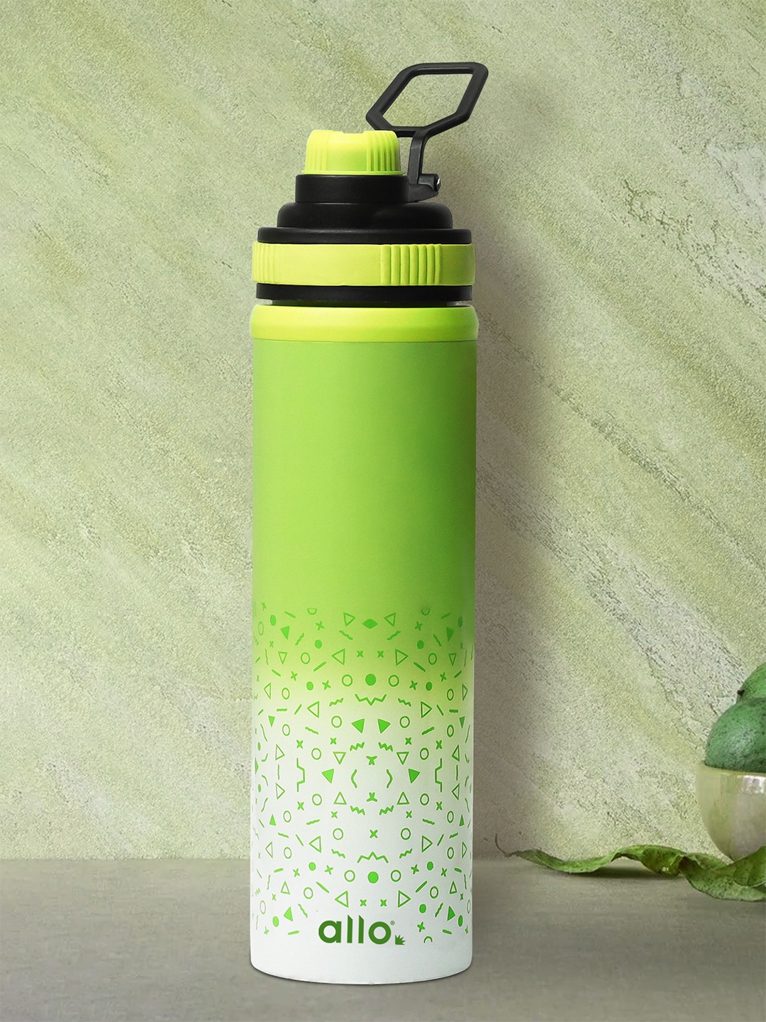 

Allo Green & White Printed BPA Free Stainless Steel Water Bottle 800 ML