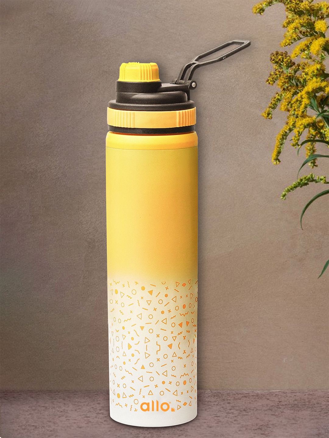 

Allo Yellow & White Single Stainless Steel Water Bottle 600 ml