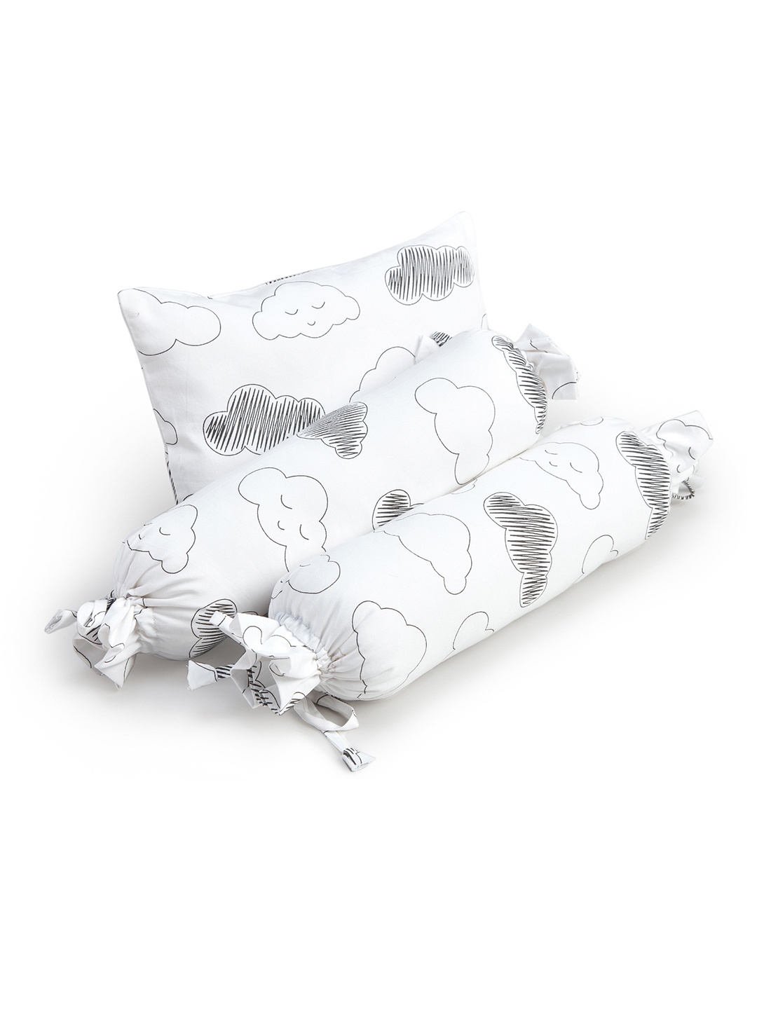 

The White Cradle Infant Printed Bolster + Pillow Set, Grey