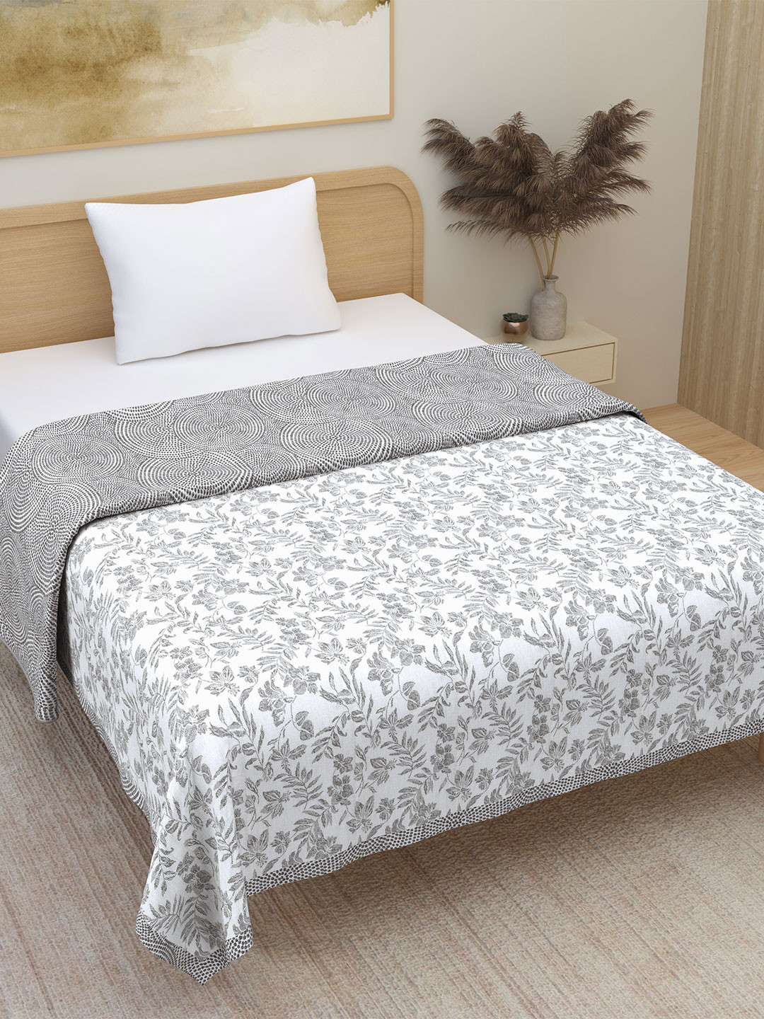 

Plarsh Comfort Pack of 2 Premium Soft Flannel Pure Cotton Reversible Single Bed Dohar, White