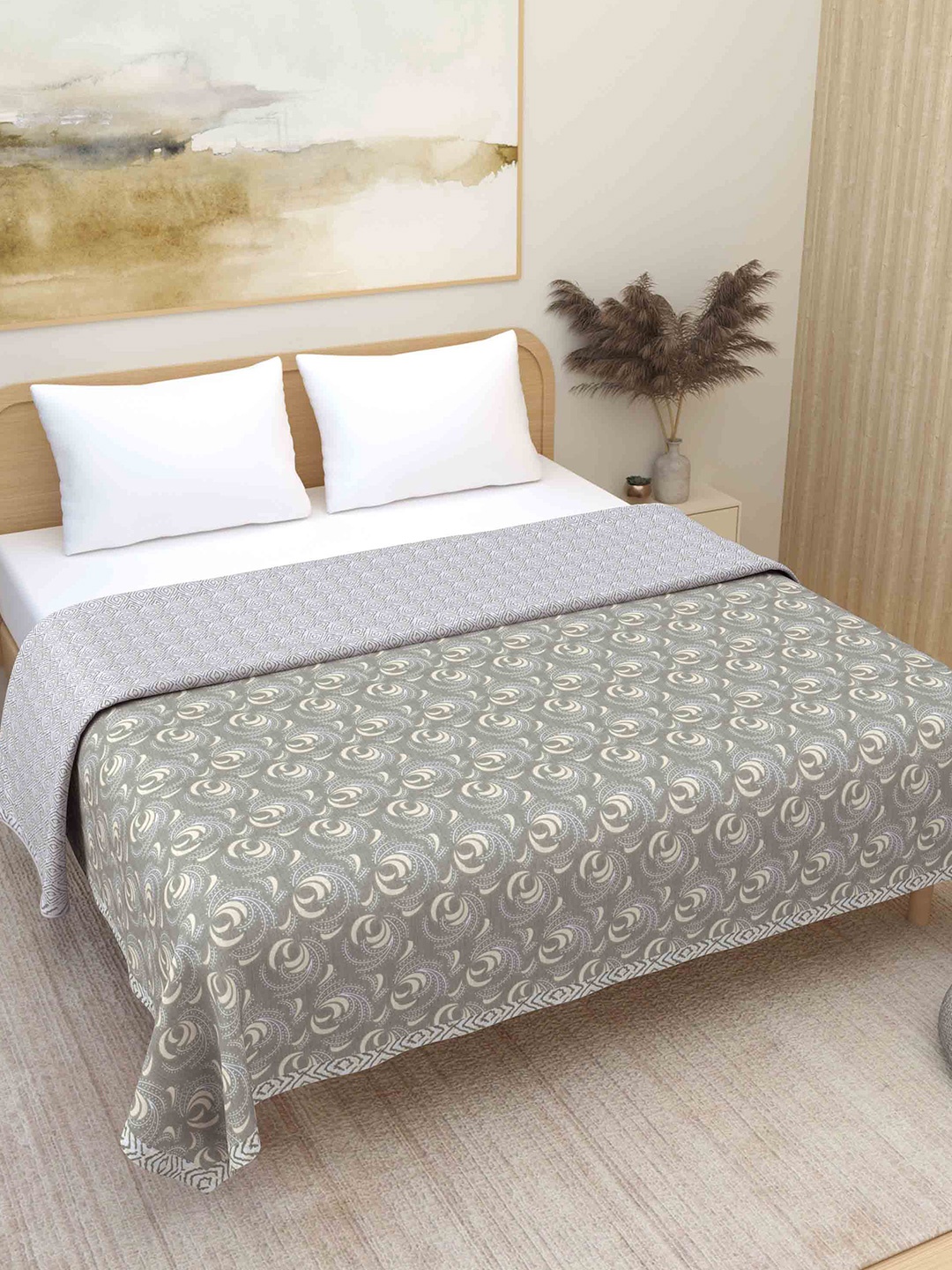 

Plarsh Comfort Premium Pure Cotton Reversible Soft Flannel Double Bed Dohar, Green