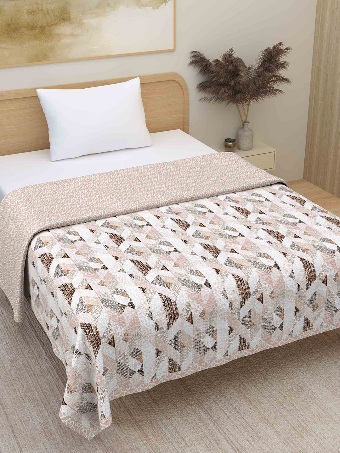 

Plarsh Comfort Premium Soft Flannel Brown Printed Pure Cotton Reversible Single Bed Dohar