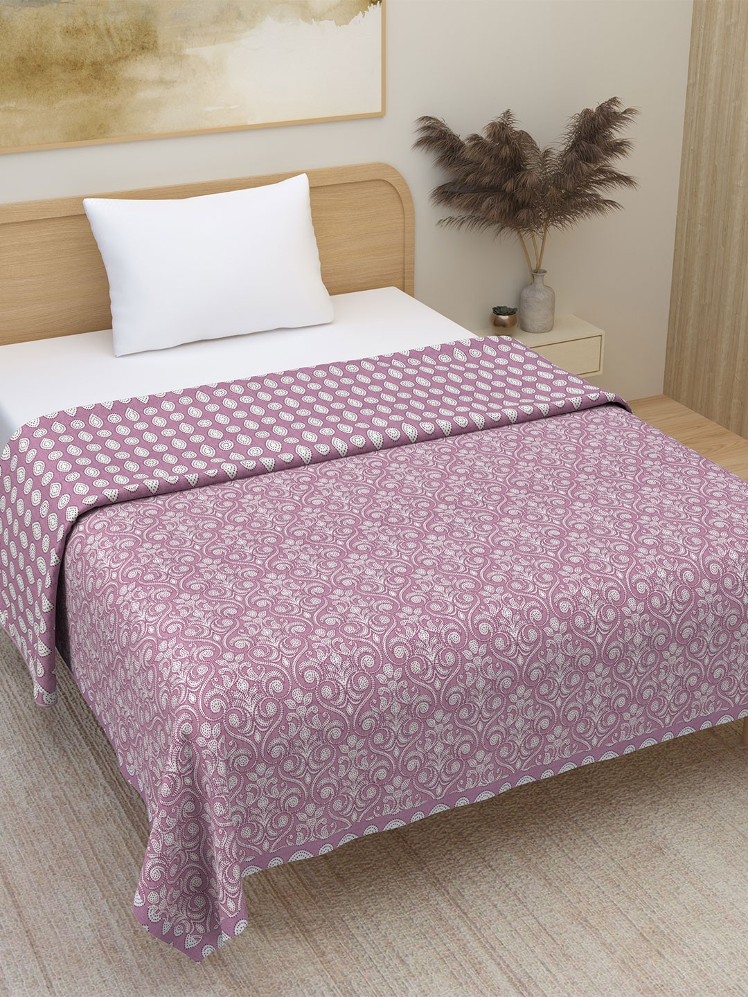 

Plarsh Comfort Premium Soft Flannel Pure Cotton Reversible Single Bed Dohar, Purple