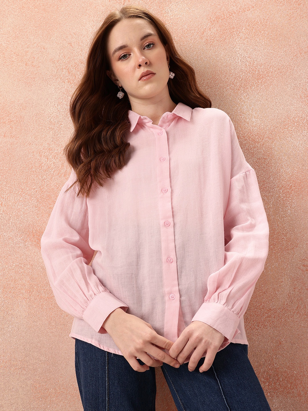 

all about you Pure Cotton Opaque Casual Shirt, Pink