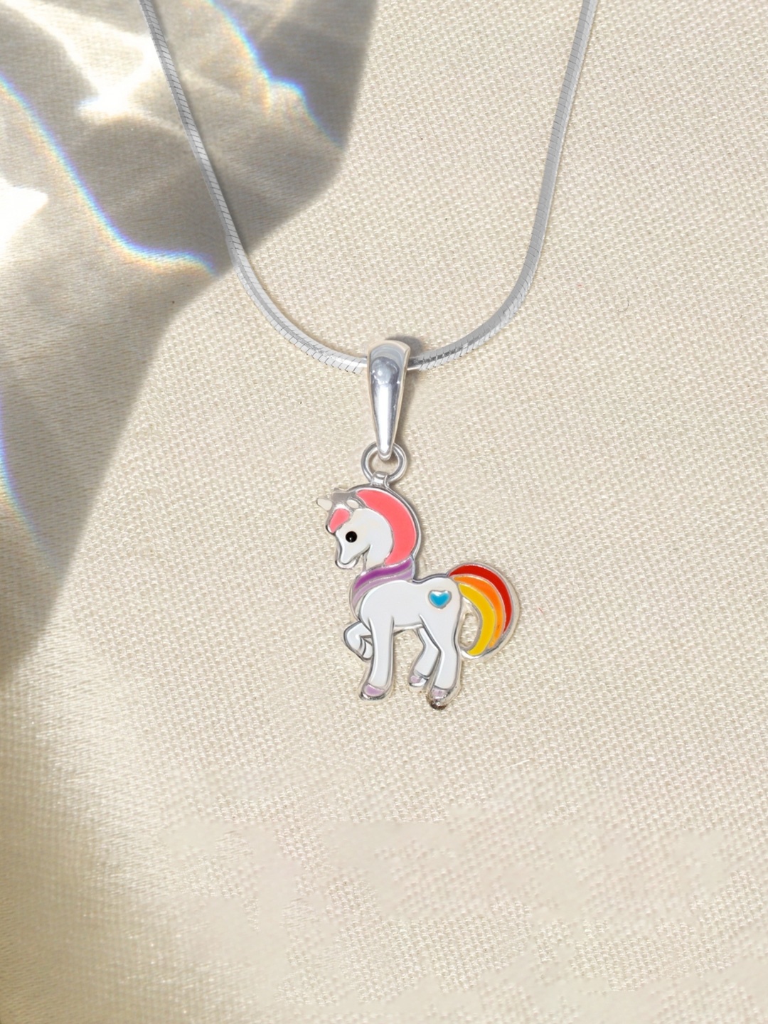 

HighSpark Girls 925 Sterling Silver Heart Unicorn Necklace