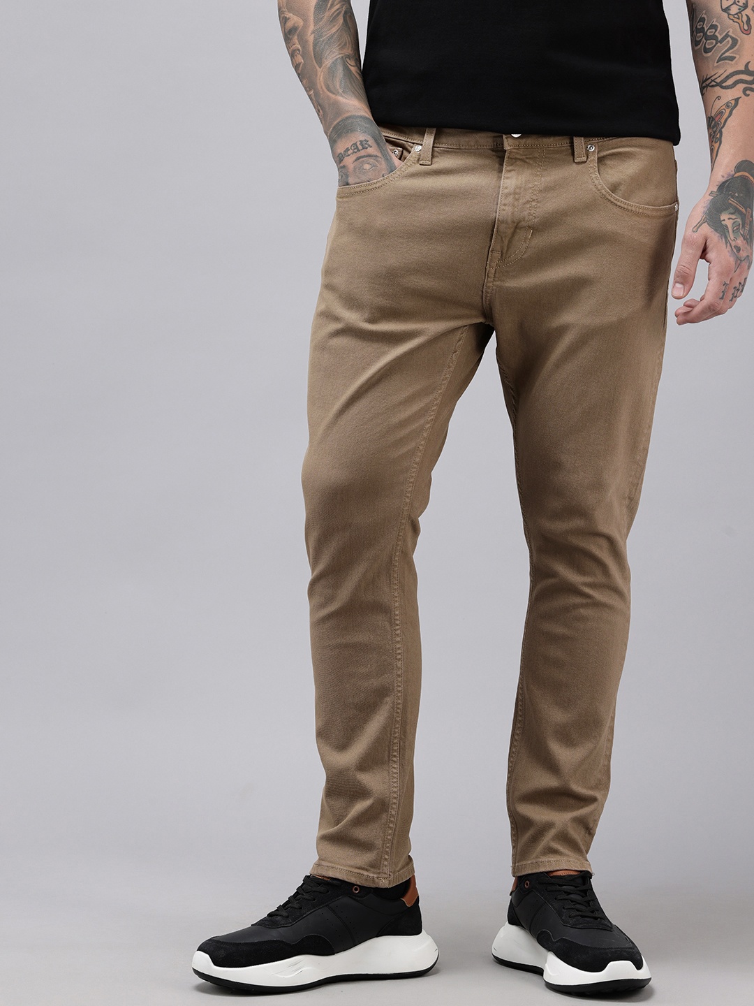 

U.S. Polo Assn. Denim Co. Men Henry Skinny Fit Cropped Stretchable Jeans, Brown