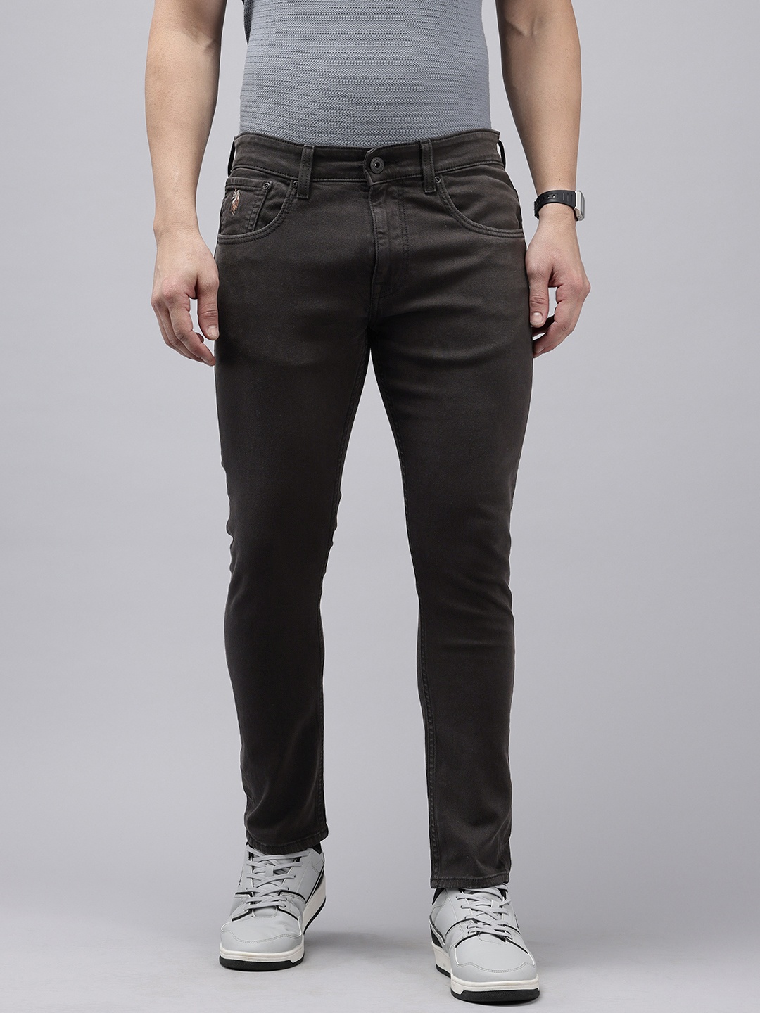 

U.S. Polo Assn. Denim Co. Men Henry Skinny Fit Light Fade Stretchable Jeans, Black