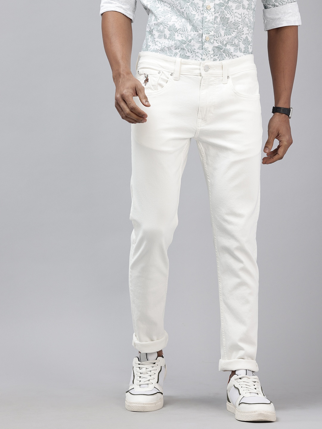 

U.S. Polo Assn. Denim Co. Men Brandon Slim Tapered Fit Jeans, White