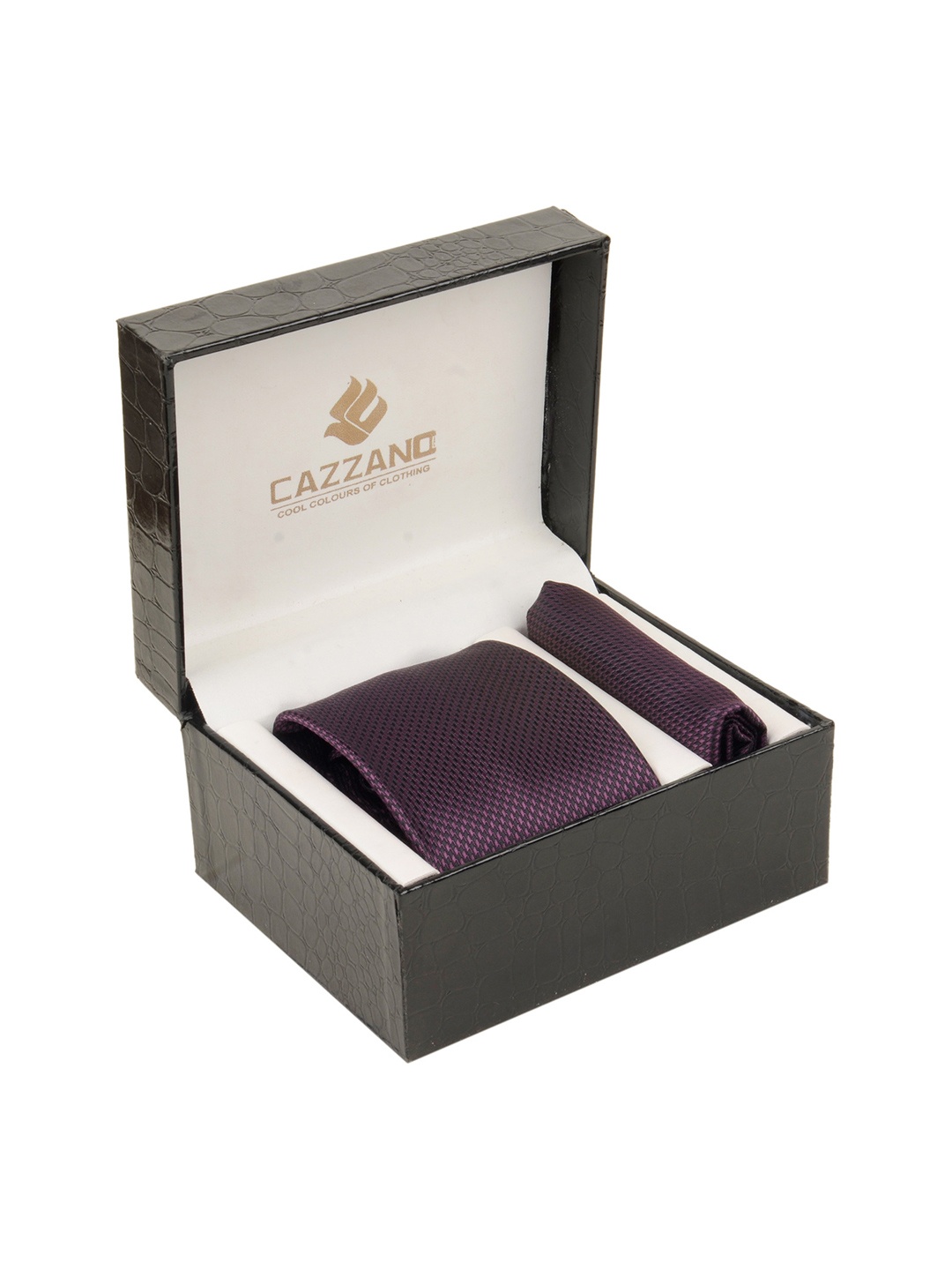 

Cazzano Men Accessory Gift Set of Tie and Pocket Square, Burgundy