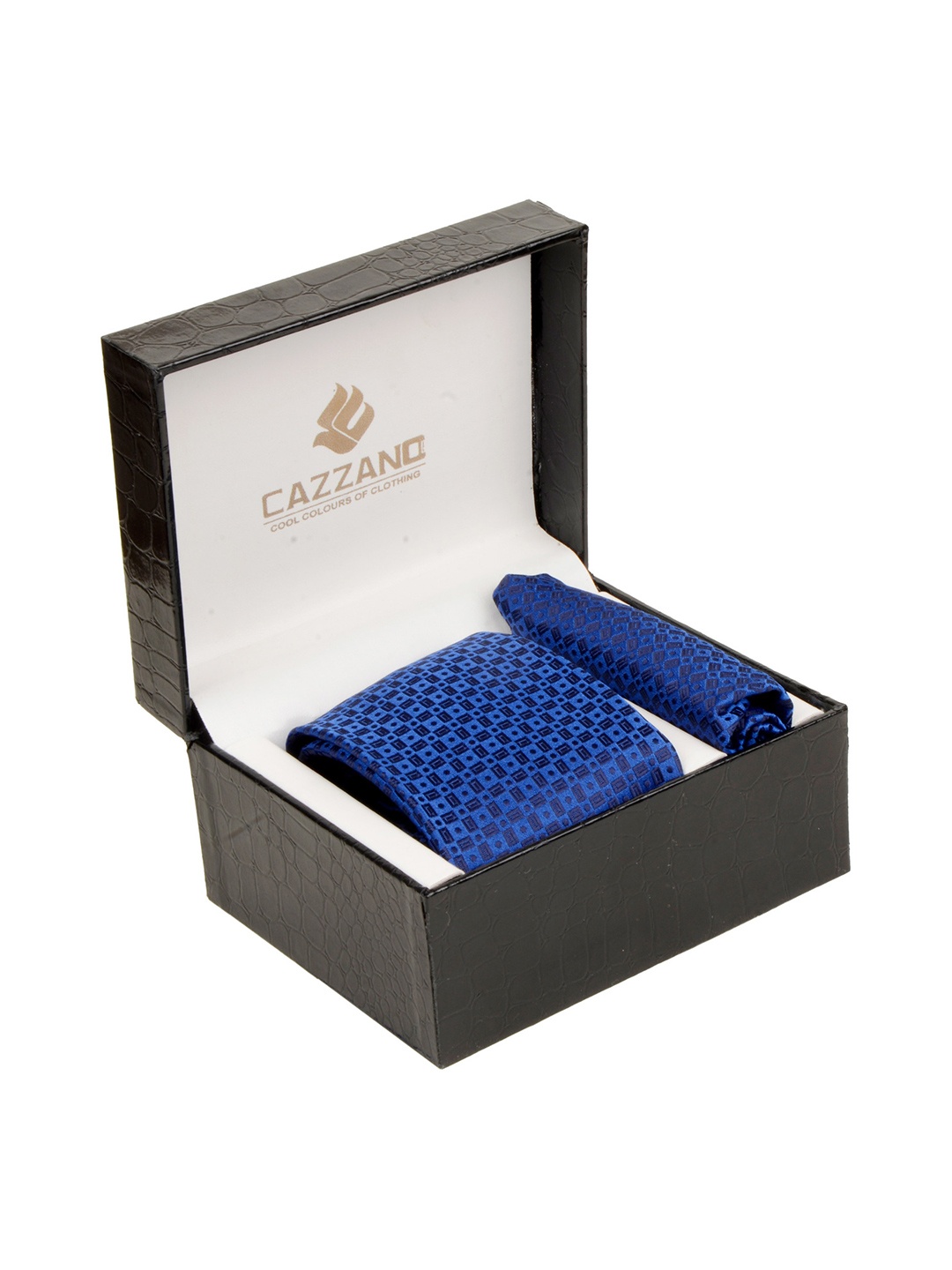 

Cazzano Men Accessory Gift Set of Tie and Pocket Square, Blue