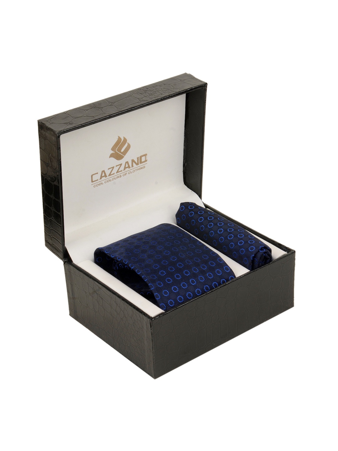 

Cazzano Men Tie and Pocket Square Accessory Gift Set of, Navy blue