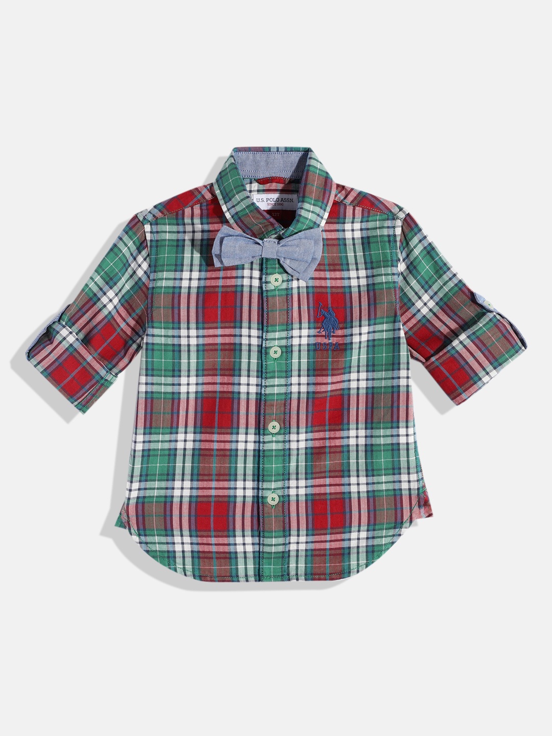 

U.S. Polo Assn. Kids Boys Tartan Checks Casual Shirt, Red