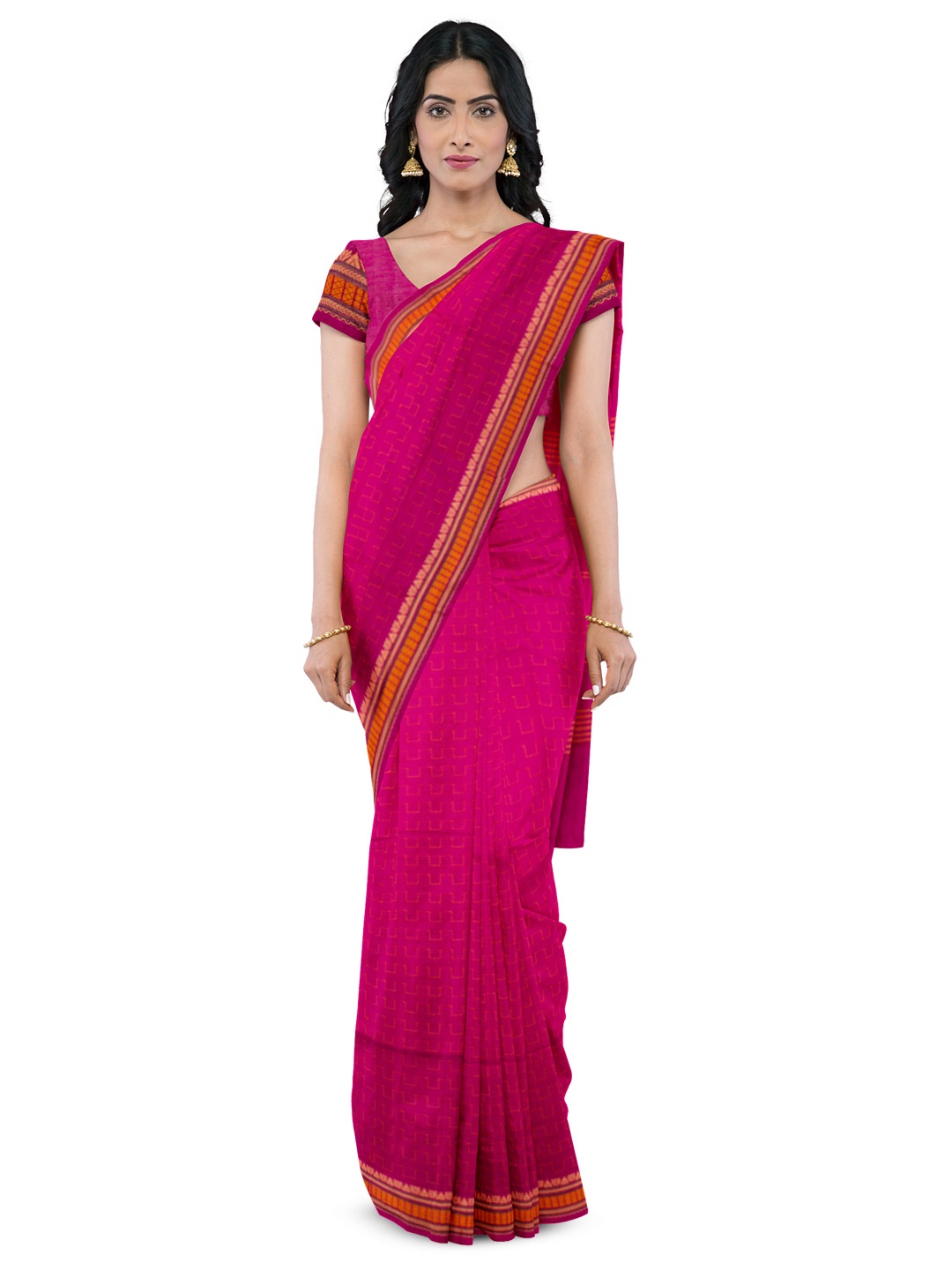 

Avishya Checked Zari Pure Cotton Saree, Green