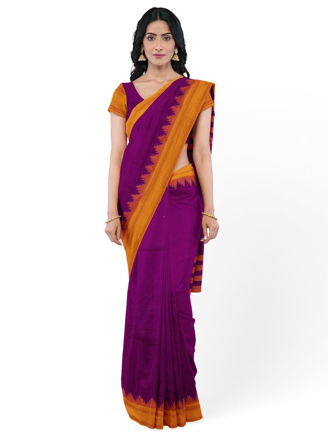 

Avishya Pure Cotton Kanjeevaram Saree, Orange