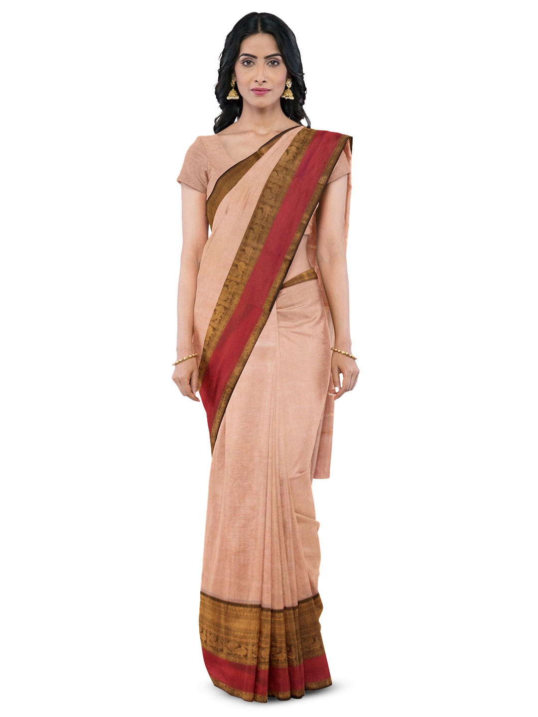 

Avishya Pure Cotton Zari Kanjeevaram Saree, Grey