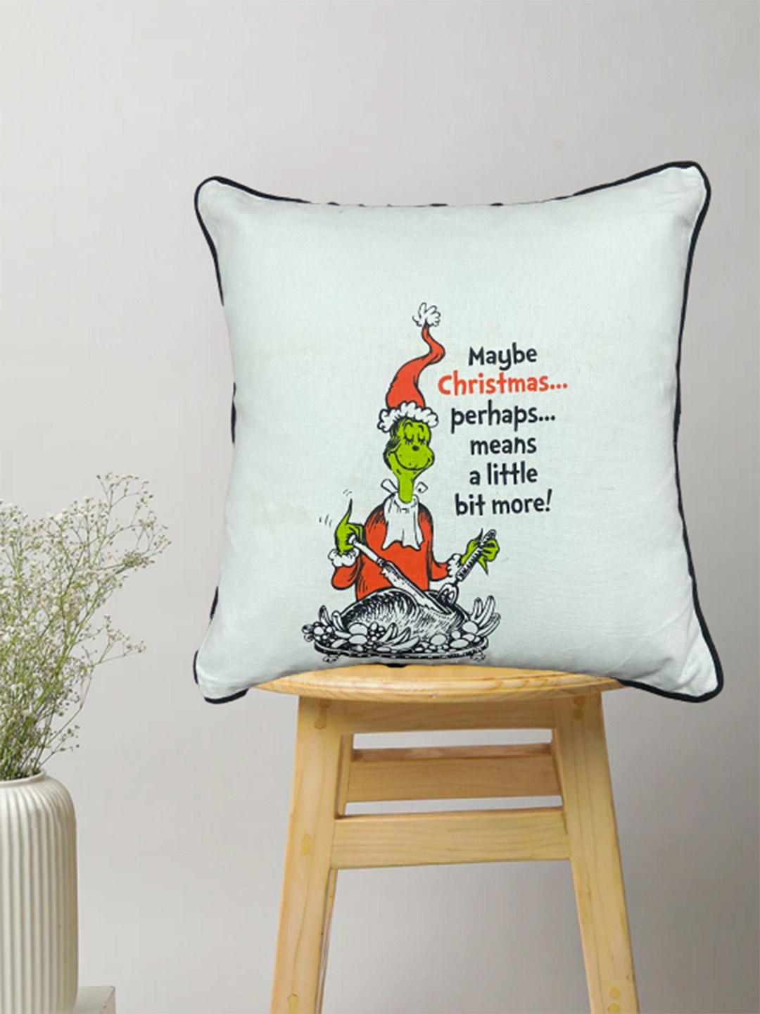 

SAJAVAT White Printed Cotton Square Cushion Covers