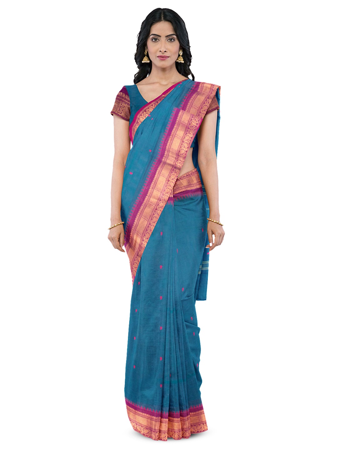 

Avishya Floral Woven Design Zari Pure Cotton Saree, Pink