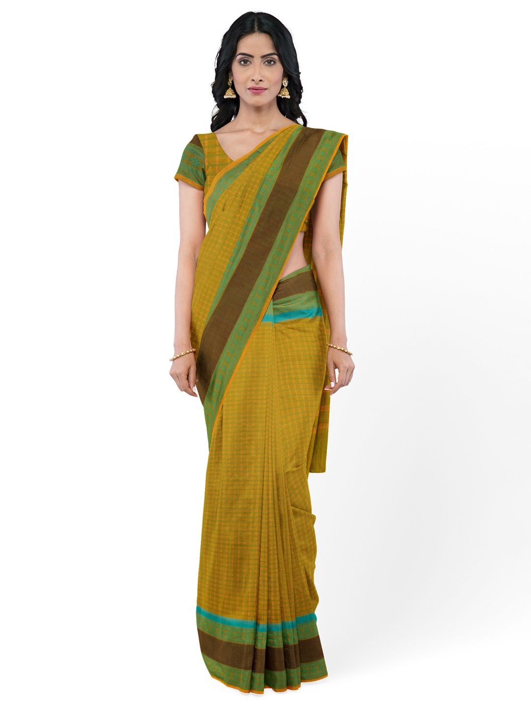 

Avishya Woven Design Zari Pure Cotton Saree, Mustard