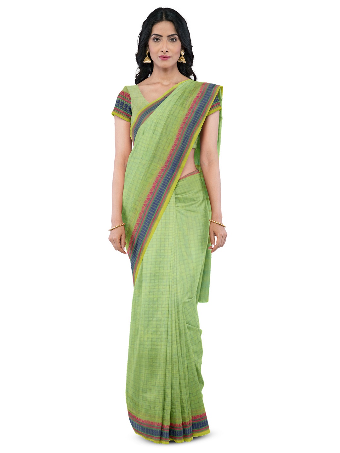 

Avishya Checked Woven Design Zari Pure Cotton Saree, Magenta