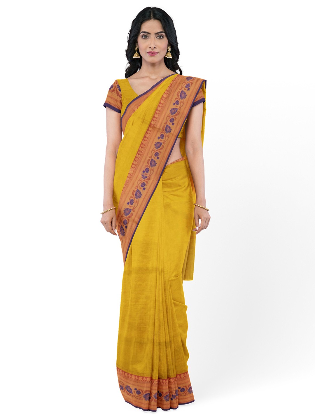 

Avishya Checked Pure Cotton Kanjeevaram Saree, Yellow