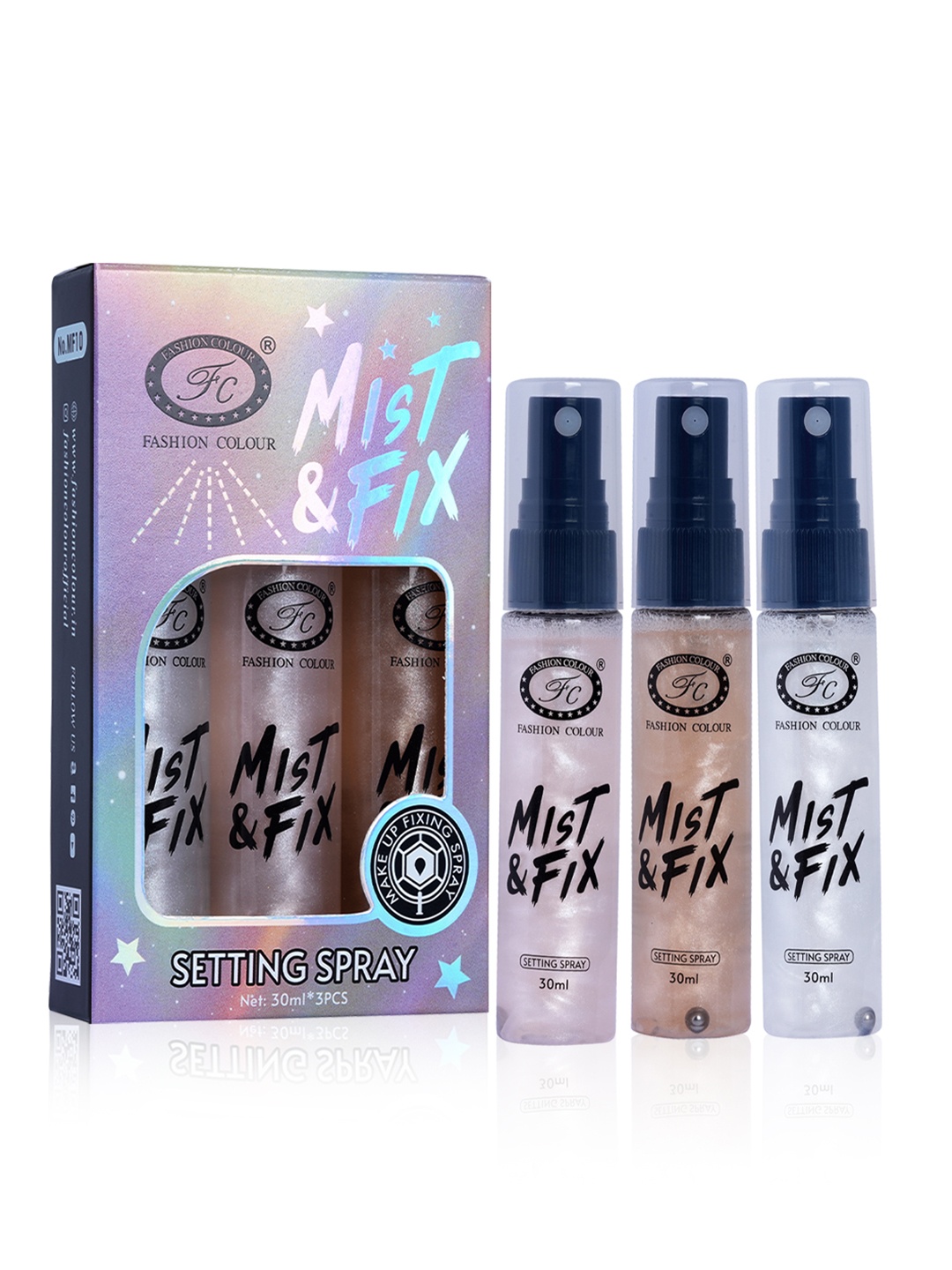 

Fashion Colour Set Of 3 Long Lasting Makeup Setting Spray- 30 ml Each- MF10, Black