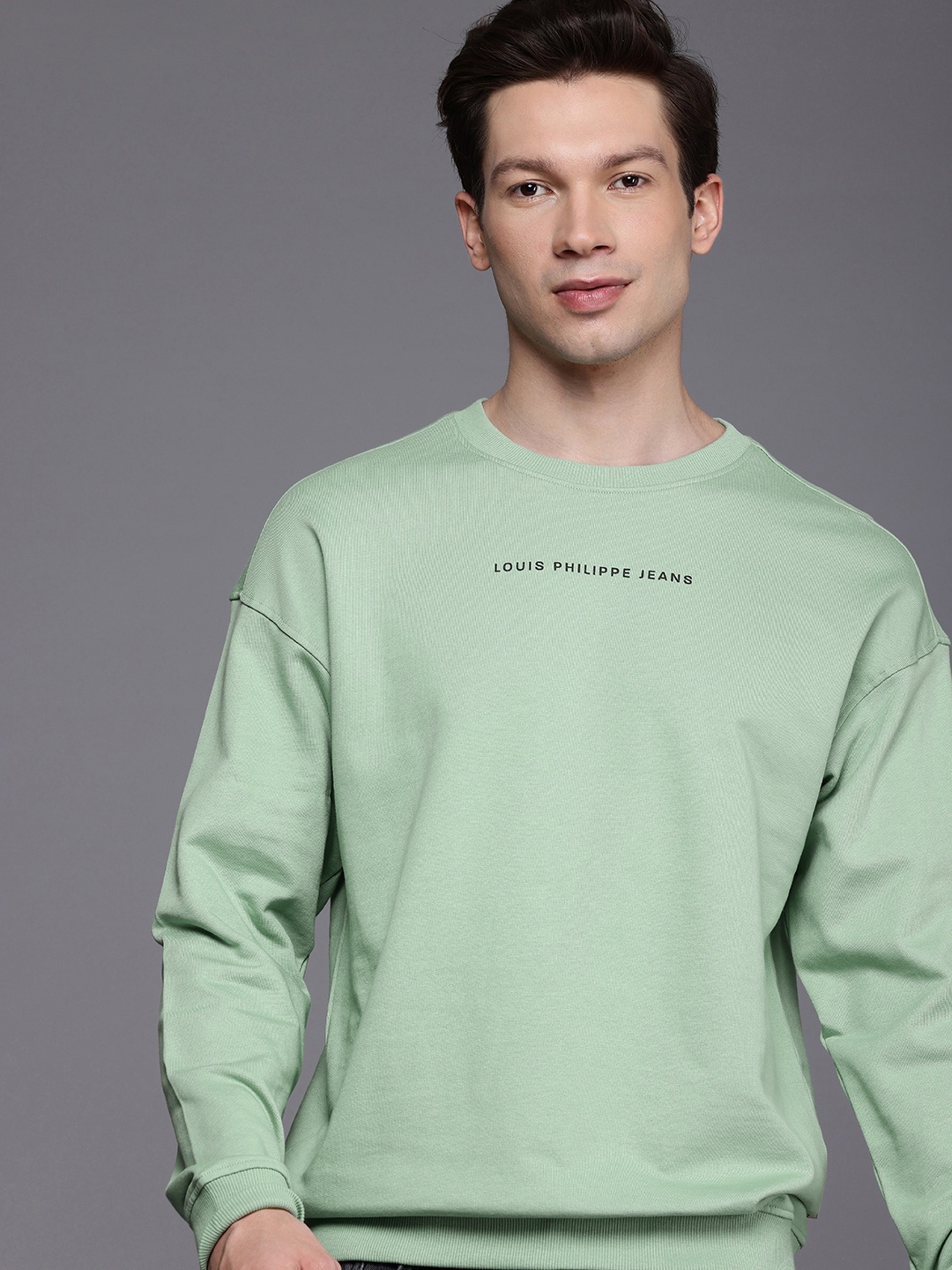 

Louis Philippe Jeans Round Neck Pure Cotton Sweatshirt, Green