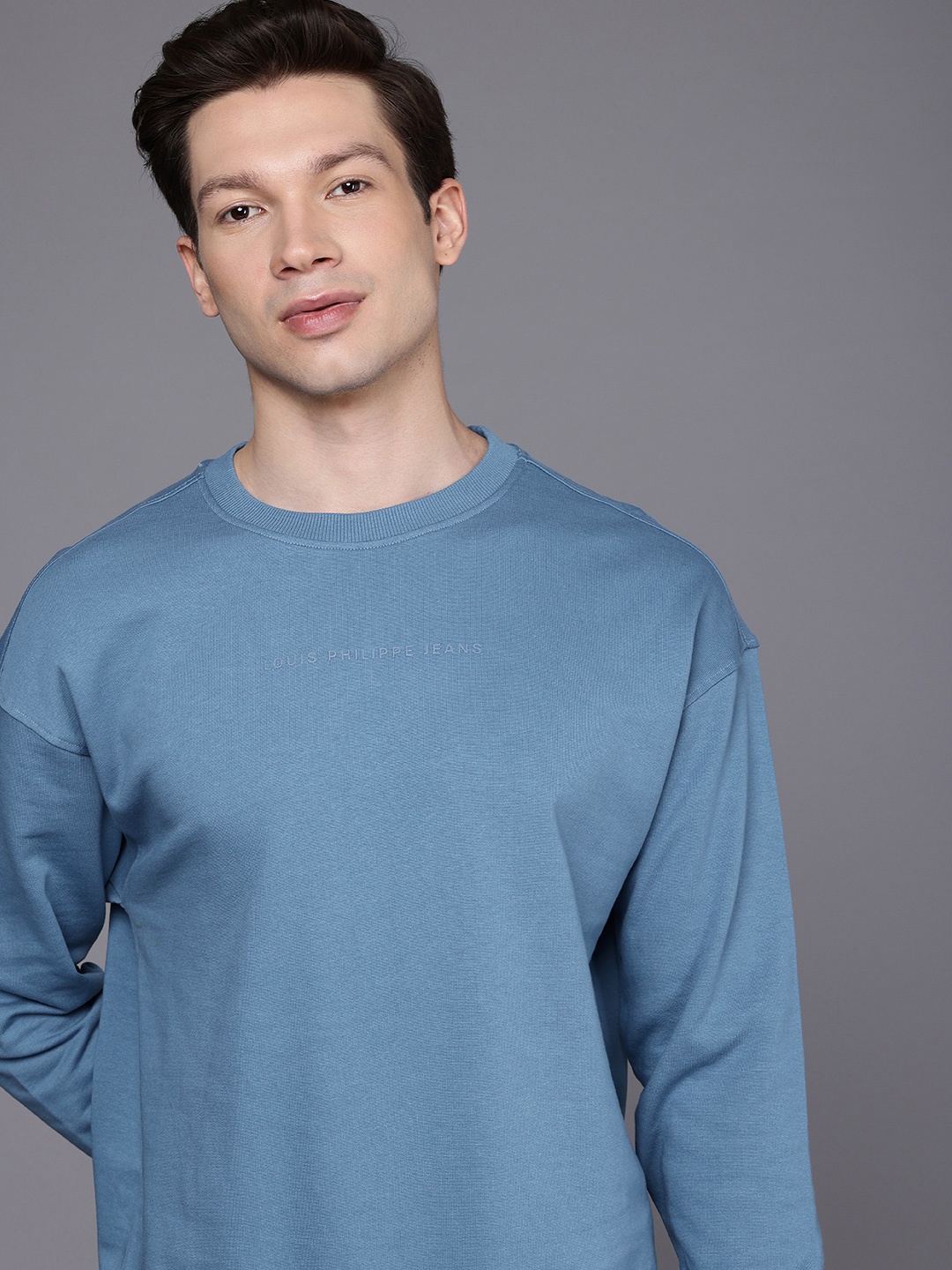 

Louis Philippe Jeans Round Neck Pure Cotton Sweatshirt, Blue