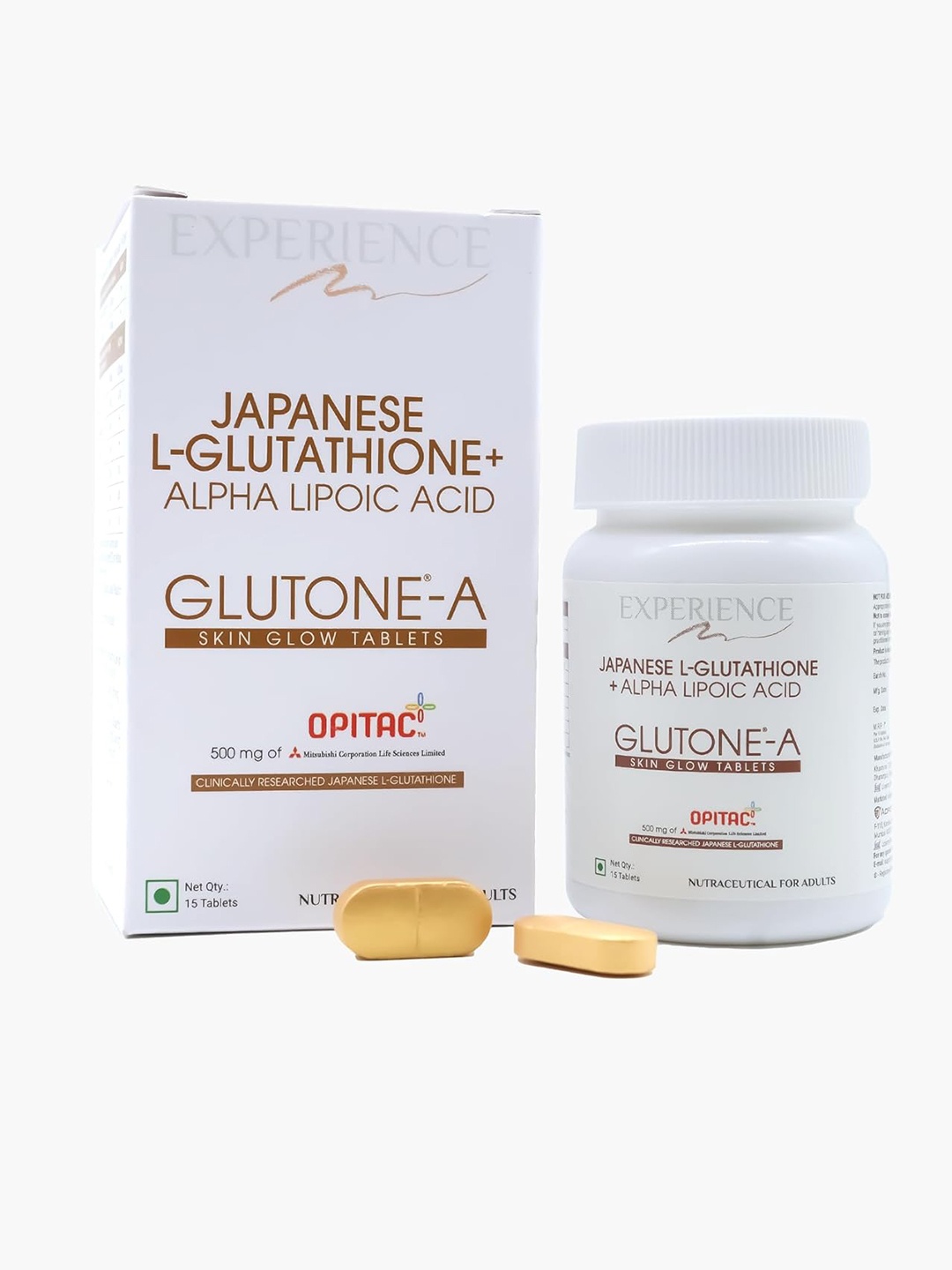 

GLUTONE Glutone-A Japanese Glutathione with ALA - 15 Tablets, White