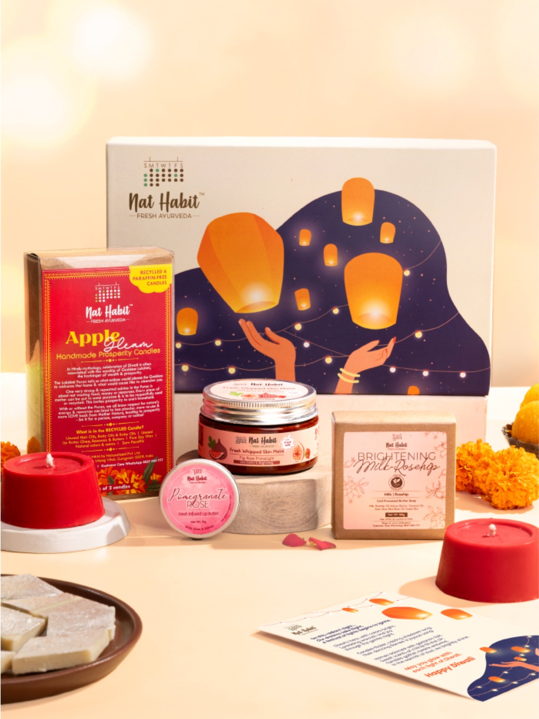 

Nat Habit Set Of 4 Fresh Ayurveda Skin Care Gift Set, Pink