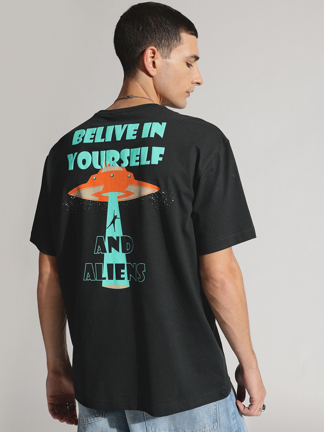 

H&M Oversized Graphic T-Shirt, Black