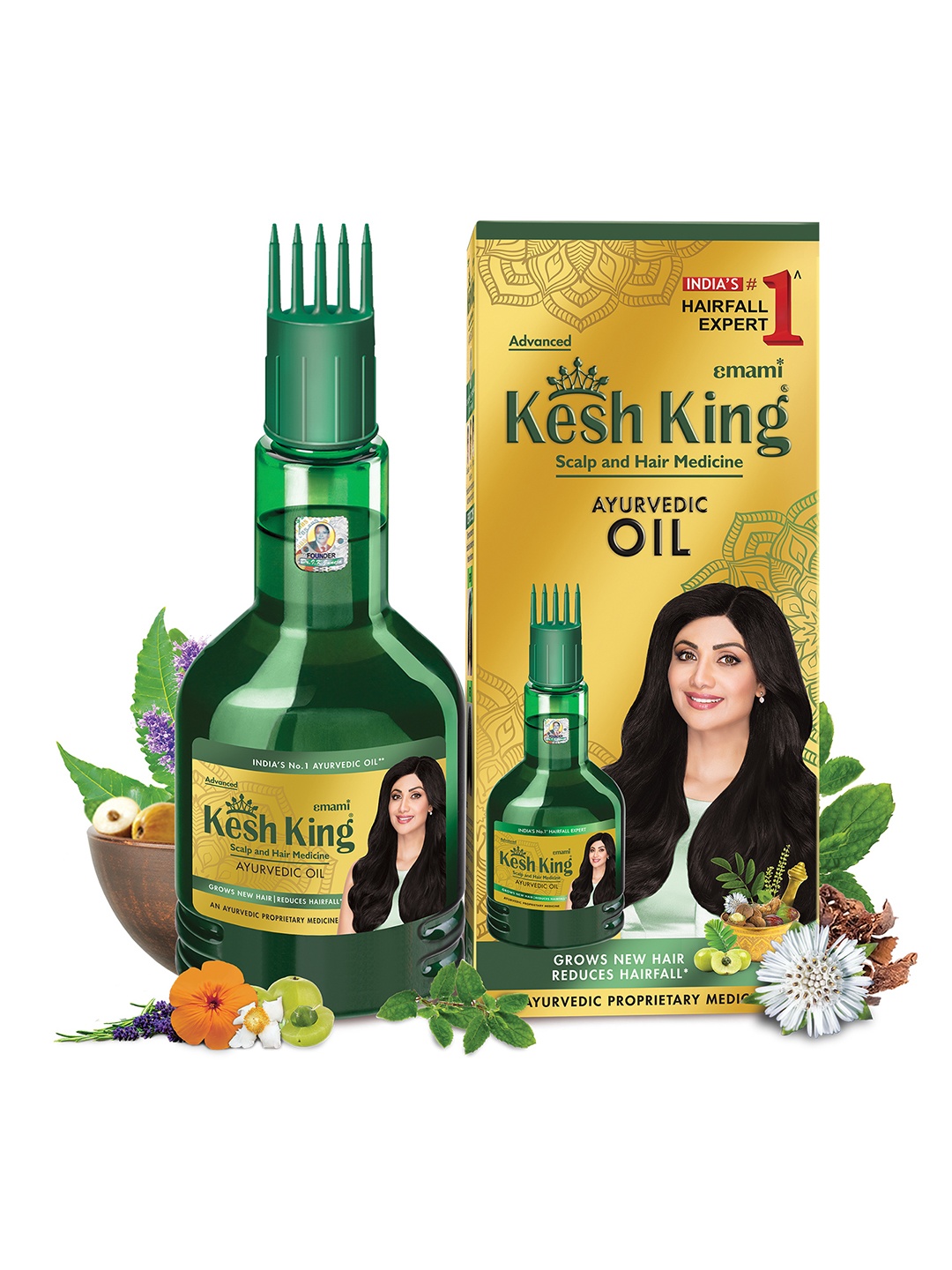 

Kesh King Ayurvedic Oil with 21 Ayurvedic Herbs to Reduce Hairfall - 200 ml, Green