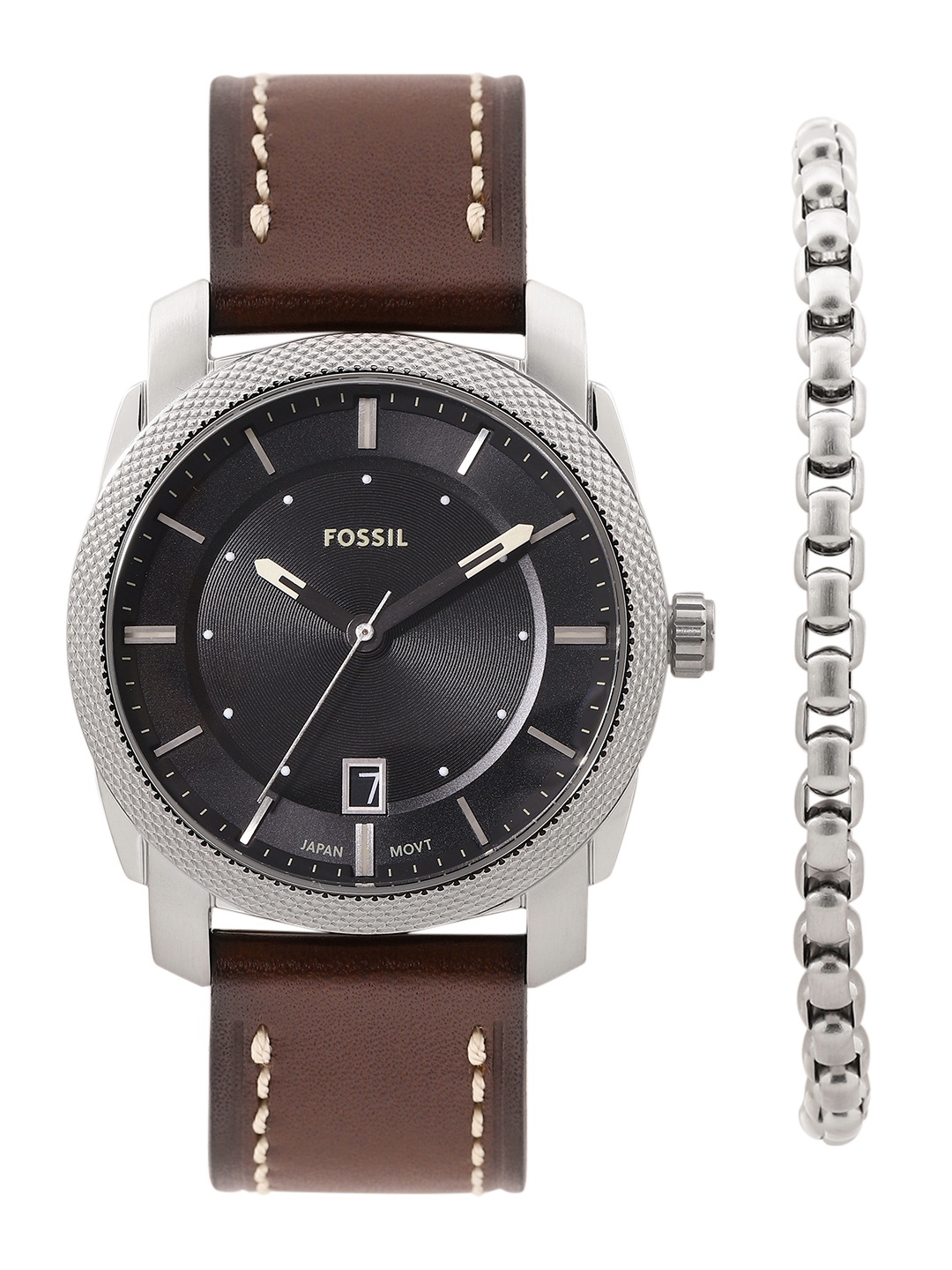 

Fossil Machine Brown Watch and Bracelet Set FS6081SET, Black