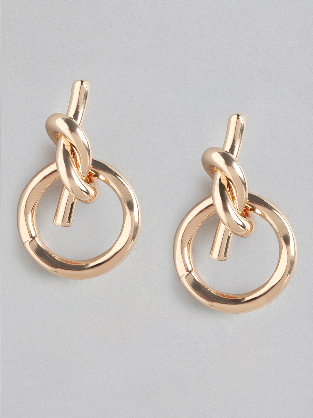 

Forever New Gold Plated Knots Contemporary Studs Earrings