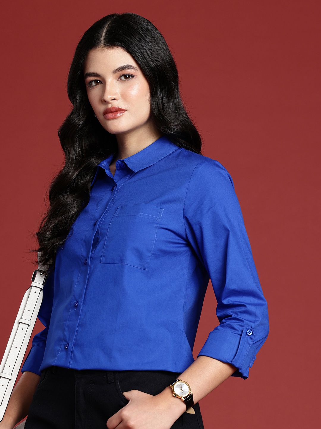

all about you Pure Cotton Casual Shirt, Blue